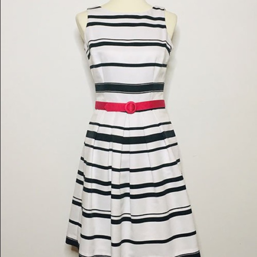Pleated striped dress